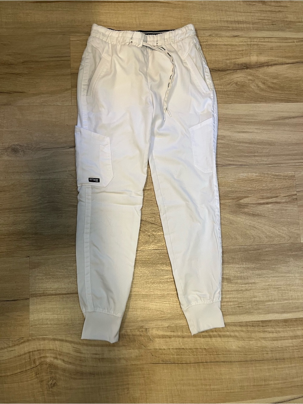 Barco Uniforms White Cargo Jogger Pants